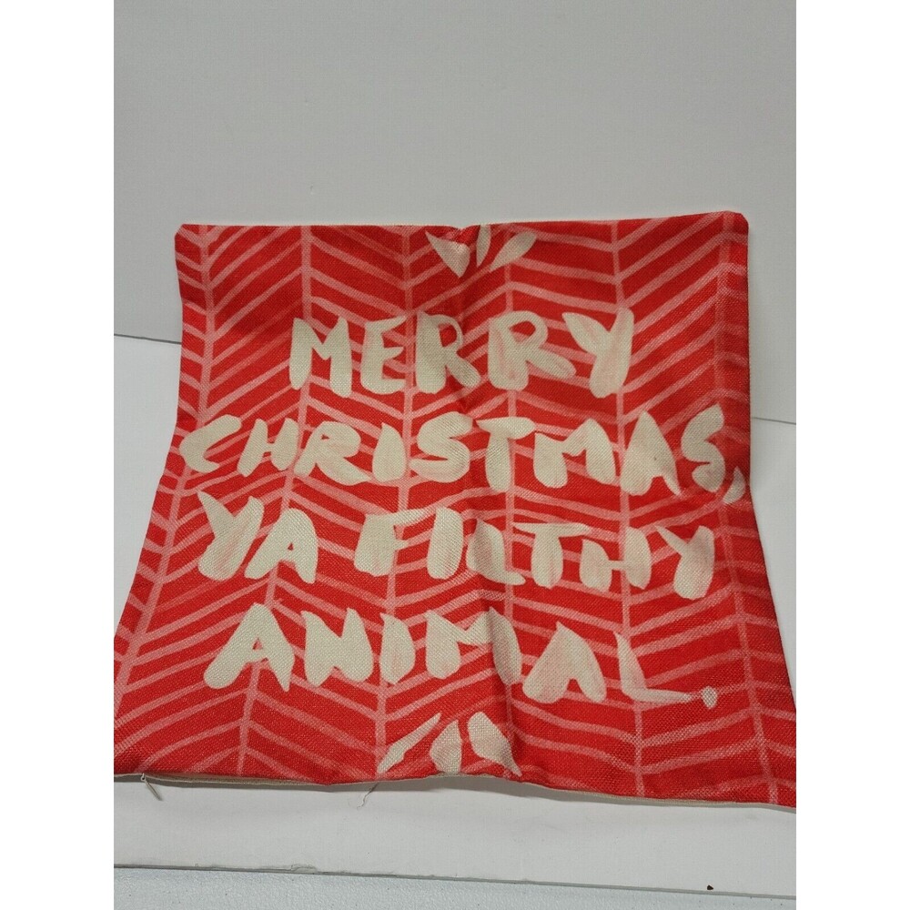 Merry Christmas, Ya Filthy Animal – Red Pillow Cover 17" x 17" Large